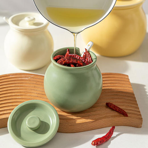 摩登主妇猪油罐家用陶瓷耐高温荤油罐子辣椒油专用罐厨房调味瓶罐 商品图0