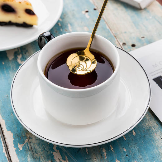 摩登主妇咖啡勺304不锈钢勺子家用长柄勺甜品勺咖啡搅拌勺樱花勺 商品图1