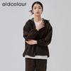 oldcolour2023春季新款咖色休闲字母印花宽松连帽外套女O13041358 商品缩略图2