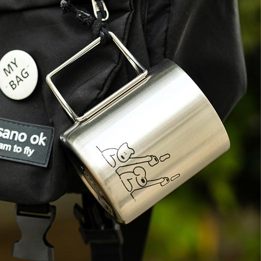 摩登主妇原创MOG马克杯女水杯家用不锈钢折叠杯子户外便携咖啡杯 商品图1