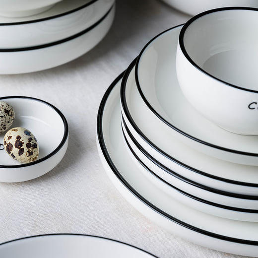 摩登主妇法线北欧风网红餐具碗碟套装家用陶瓷饭碗筷盘子创意简约 商品图2