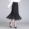 YY-2305蕾丝鱼尾半身裙女春季2023新款高腰显瘦中长款网纱边包臀裙一步裙 商品缩略图1
