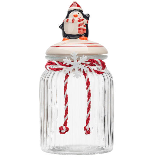 摩登主妇圣诞密封罐食品级可爱玻璃糖果罐子零食茶叶收纳储物罐 商品图3