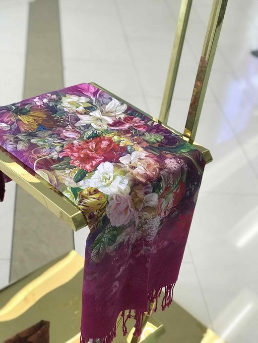 优品堂【雅致】真丝＋丝绒双面披肩围巾两用 商品图13