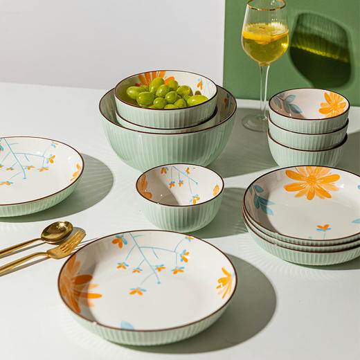 摩登主妇雏菊陶瓷盘子碗家用套装网红米饭碗面碗创意餐盘日式餐具 商品图1