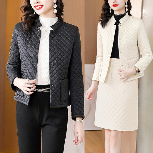 外套上衣小格子大码衣保暖小袄子妈妈装AHM-lbh9851 商品图1