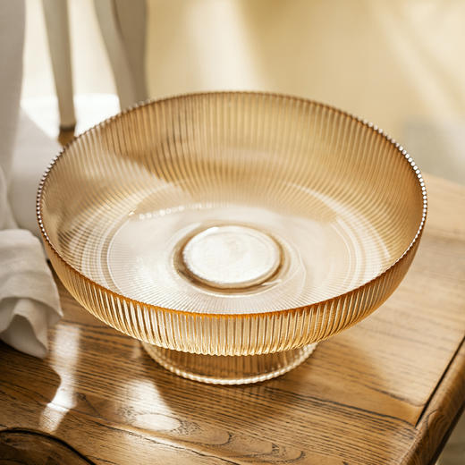 摩登主妇玻璃水果盘高级感家用客厅茶几干果盘现代轻奢零食糖果盘 商品图1