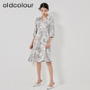 oldcolour2023春季新款复古法式碎花高腰中长款连衣裙女O13102361 商品缩略图0