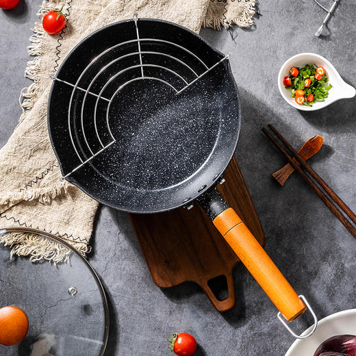 摩登主妇日式天妇罗油炸锅煎锅不粘锅省油专用家用小炸锅平底锅 商品图0