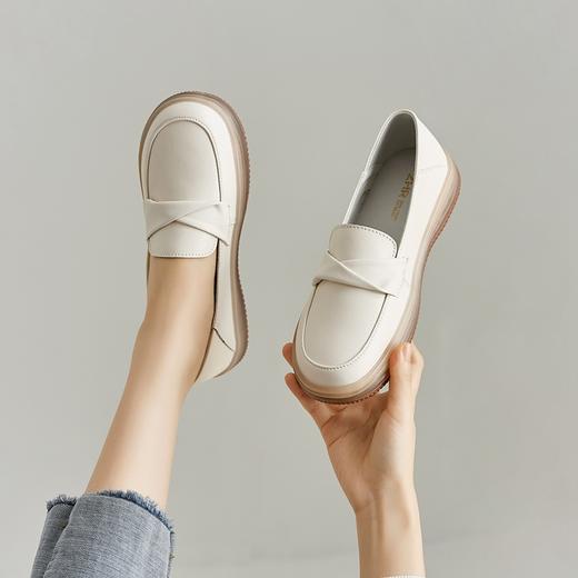ZHR乐福鞋女2023春季新款休闲软底透气单鞋女平底百搭小皮鞋 商品图4