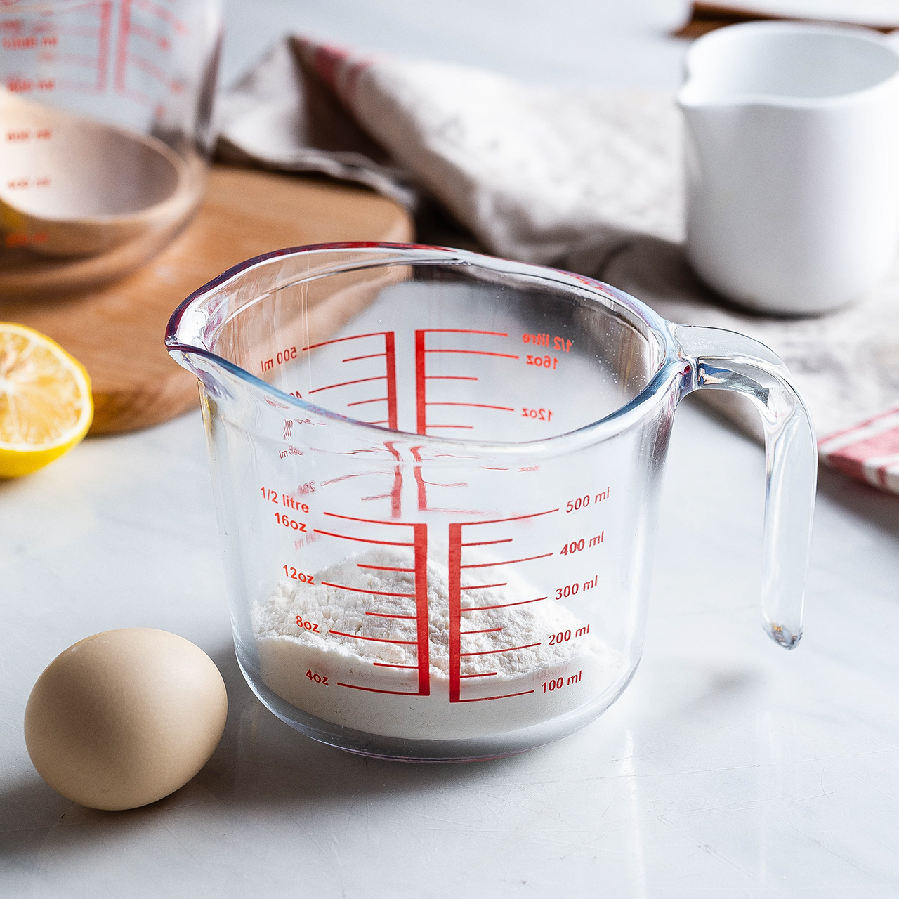 摩登主妇玻璃量杯带刻度耐高温厨房烘焙家用食品级大容量打蛋水杯