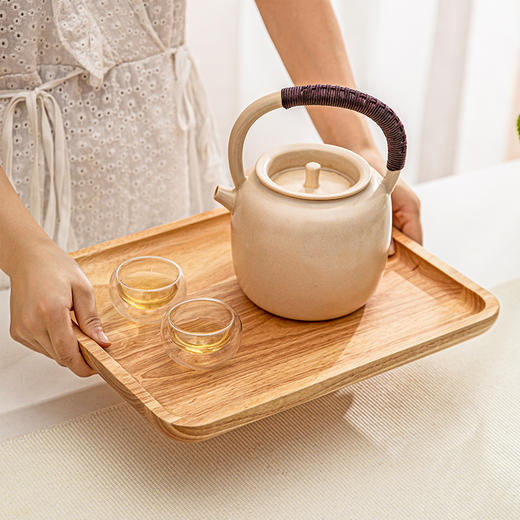 摩登主妇日式小茶盘木质家用水杯茶杯托盘茶托杯子托盘茶具木托盘 商品图1