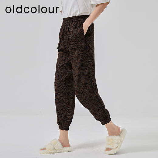 oldcolour2023春季新款高腰松紧直筒宽松显瘦休闲裤女O13073301 商品图3