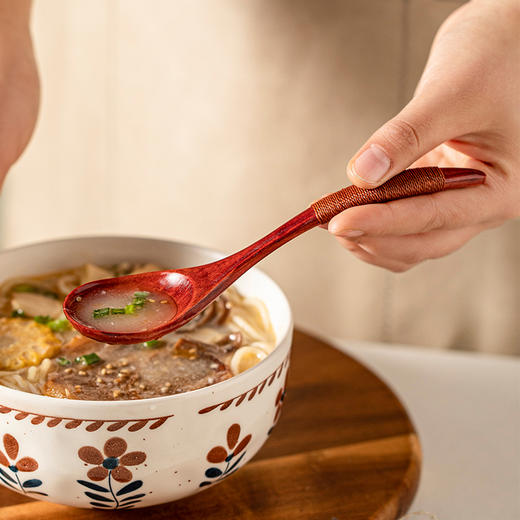 摩登主妇木勺子长柄日式拉面勺盛汤粥勺大号调羹吃面勺子家用汤勺 商品图0