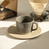 摩登主妇复古咖啡杯高颜值咖啡杯子家用陶瓷竖纹挂耳咖啡杯碟精致 商品缩略图0