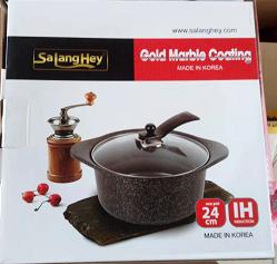 【中欧班列精选】选韩国麦饭石汤锅 原装进口煮炖不粘锅双用煲汤锅 24cm 商品图3