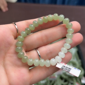 和田玉手串-单圈渐变算盘珠