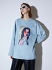 人像印花宽松长袖T恤 商品缩略图0