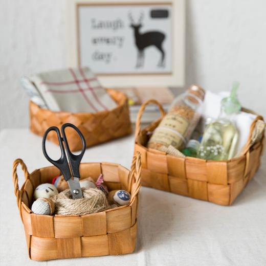摩登主妇水果篮藤编编织手提桌面面包零食筐竹编竹篮野餐篮收纳筐 商品图1