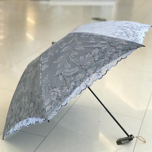 优品堂【遇见春心】三折双层刺绣黑胶防紫外线伞 商品图14