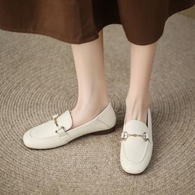 ZHR金属饰扣单鞋女2023新款通勤两穿一脚蹬乐福鞋ins韩版百搭