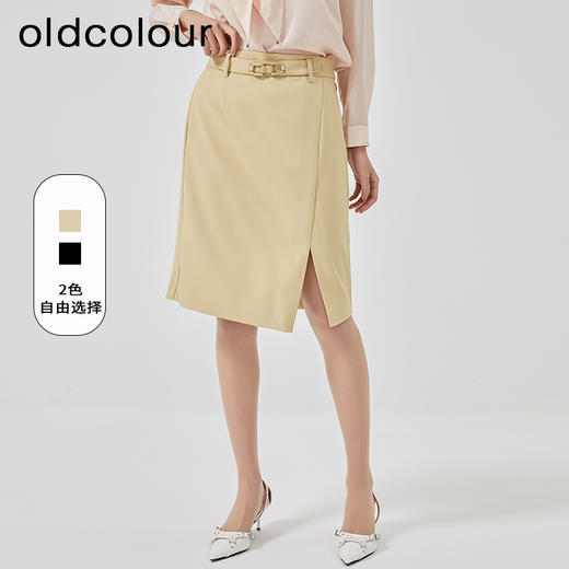 oldcolour2023春新款高腰直筒显瘦通勤职业西装半身裙女O13062363 商品图0