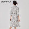 oldcolour2023春季新款复古法式碎花高腰中长款连衣裙女O13102361 商品缩略图4