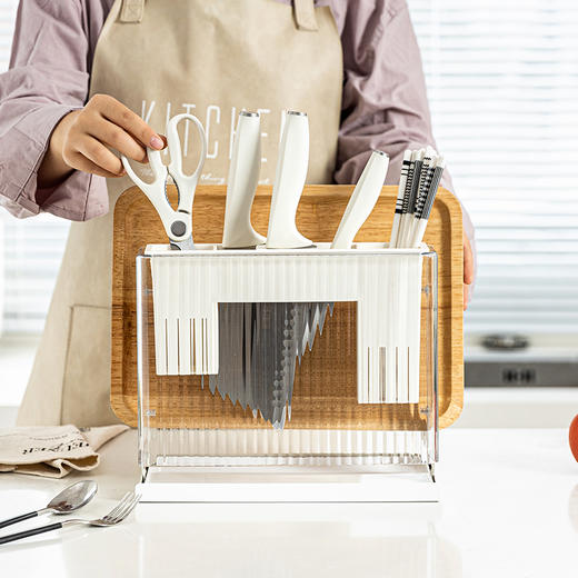 摩登主妇刀架置物架厨房多功能菜刀砧板架筷笼筷子刀具一体收纳架 商品图2