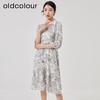 oldcolour2023春季新款复古法式碎花高腰中长款连衣裙女O13102361 商品缩略图2