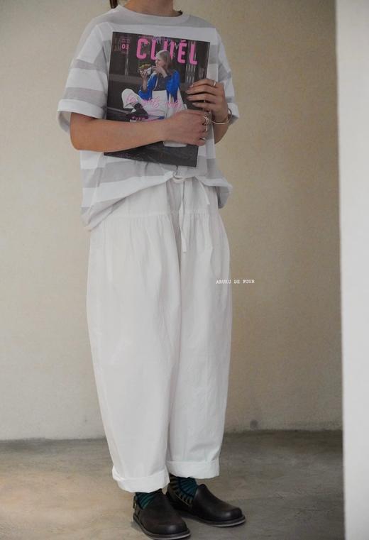 gauze黑白2色阔腿裤 商品图7