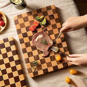摩登主妇棋盘格菜板实木家用抗菌防霉案板粘板厨房专用切菜板砧板