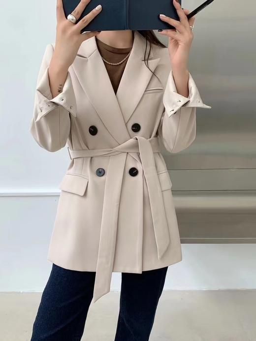 {爆款捡漏}【GZ】无忧购韩版高级感系带双排扣简约西装外套9633#（截单后7天发货)25年清仓捡漏 商品图2