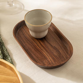摩登主妇木质托盘实木餐盘黑胡桃木水杯托盘家用放茶杯点心甜品盘