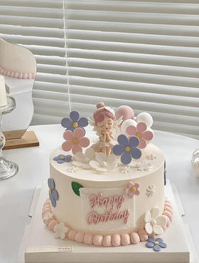 翻糖花花公主蛋糕