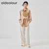 oldcolour2023春季新款法式设计感撞色长袖百搭衬衫女O13013305 商品缩略图3
