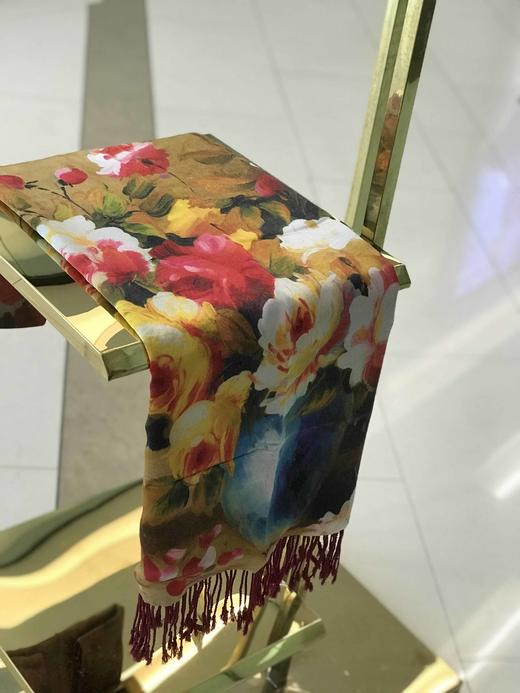 优品堂【雅致】真丝＋丝绒双面披肩围巾两用 商品图5