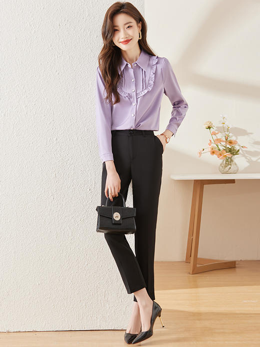 春季新款花边领衬衫洋气设计感通勤上衣 商品图1