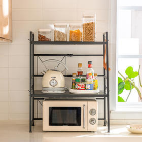 摩登主妇可伸缩置物架微波炉架子厨房家用双层台面电饭煲置物架