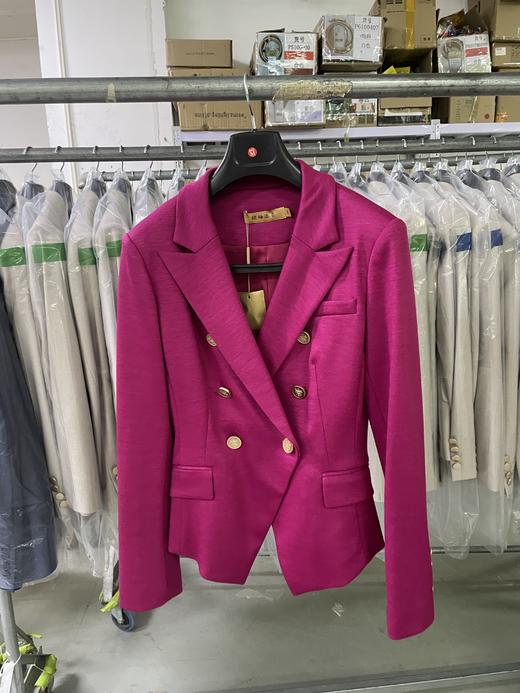 “非凡洋红”2024新款巴尔曼版型小西装绵羊毛弹力透气单西颈袖添香WT4XC377932 商品图5