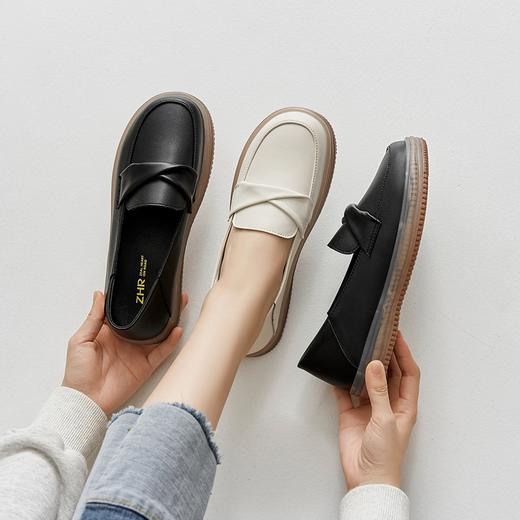 ZHR乐福鞋女2023春季新款休闲软底透气单鞋女平底百搭小皮鞋 商品图6