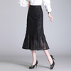 YY-2305蕾丝鱼尾半身裙女春季2023新款高腰显瘦中长款网纱边包臀裙一步裙 商品缩略图0