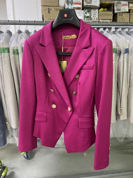 “非凡洋红”2024新款巴尔曼版型小西装绵羊毛弹力透气单西颈袖添香WT4XC377932 商品图4