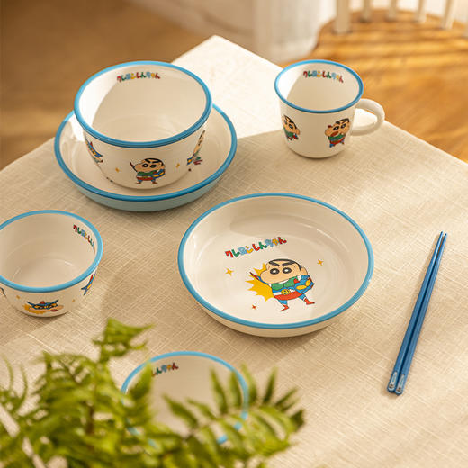 【摩登主妇&蜡笔小新联名】陶瓷饭碗可爱盘子碗套装家用碗筷组合 商品图2