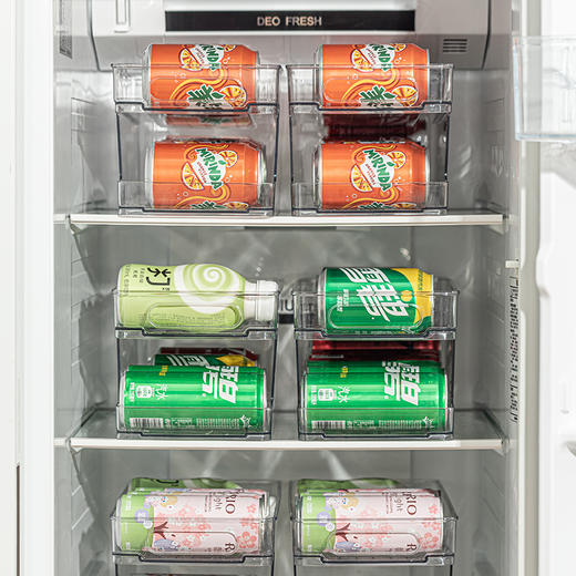 摩登主妇饮料冰箱收纳盒抽屉式滚动啤酒可乐易拉罐冷藏整理神器 商品图1