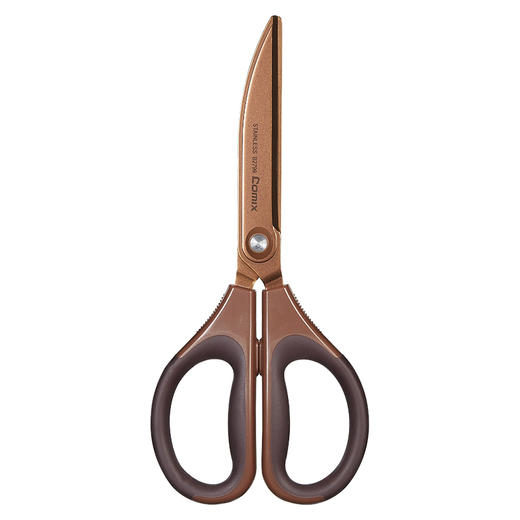 齐心 B2799 办公剪刀(弧形镀钛） 180mm 咖啡色 商品图0