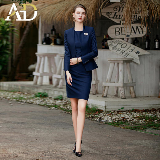 AD高端职业套装气质女神范春季工装套裙案场客服经理前台工作服 商品图1