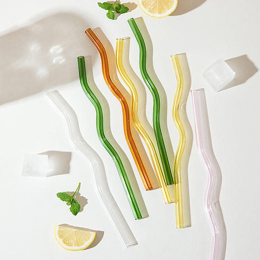 摩登主妇玻璃吸管耐高温可爱环保玻璃水杯吸管非一次性耐热玻璃 商品图2