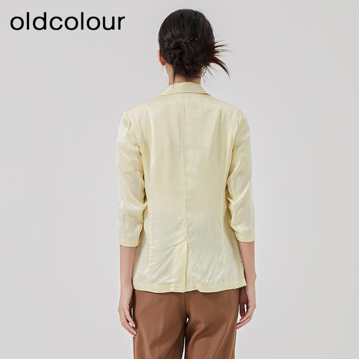 oldcolour2023春季新款黄色时尚气质直筒宽松西装外套女O13048351 商品图4