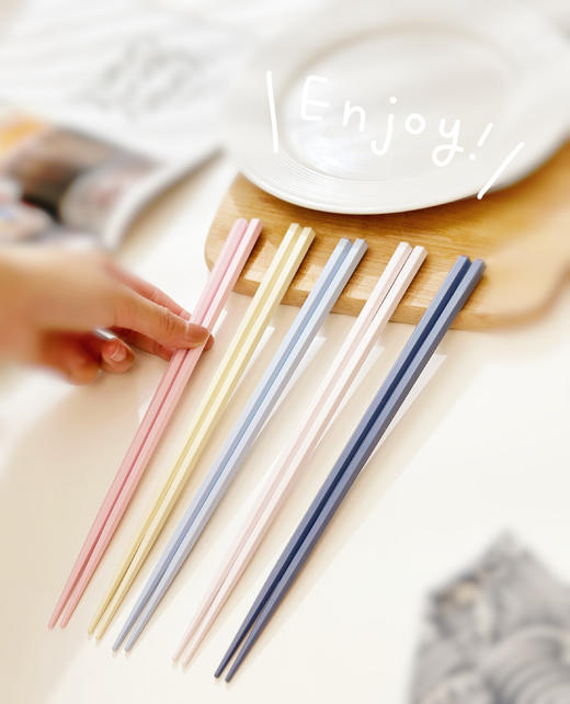 【1盒5双】GRAREY 莫兰迪色日式合金抗菌合金筷 商品图6