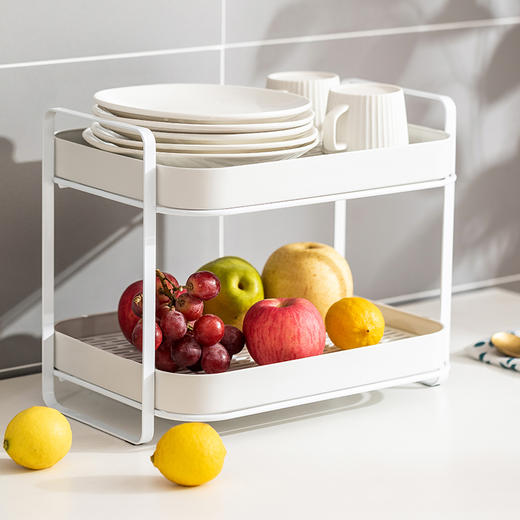 摩登主妇杯架放水杯茶杯整理架子沥水双层防尘托盘杯子收纳置物架 商品图2